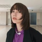 久しぶりにみた！しかも電車で編み物