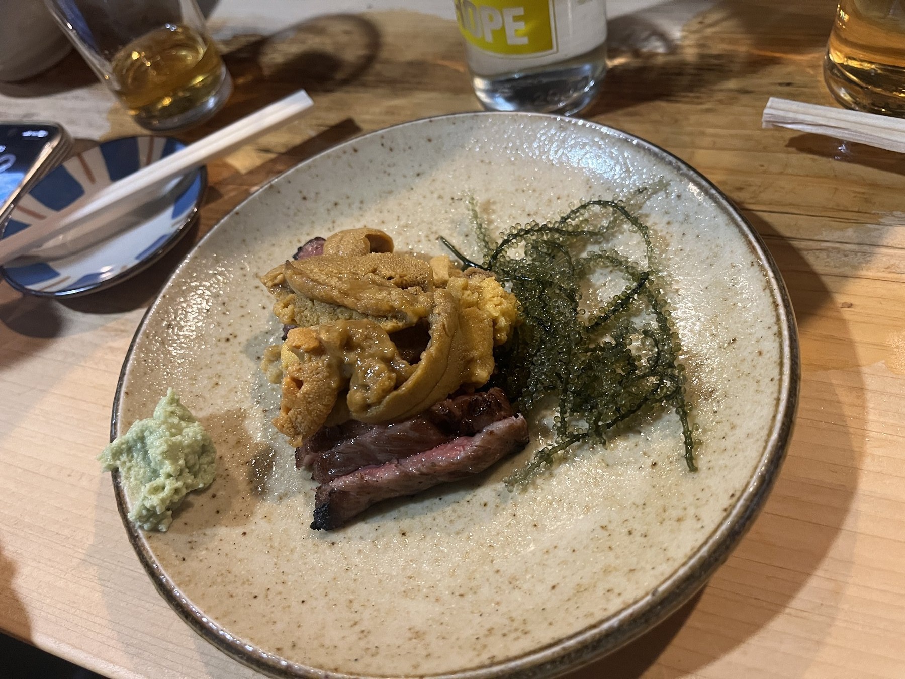 かねますの生うに牛あぶりさし