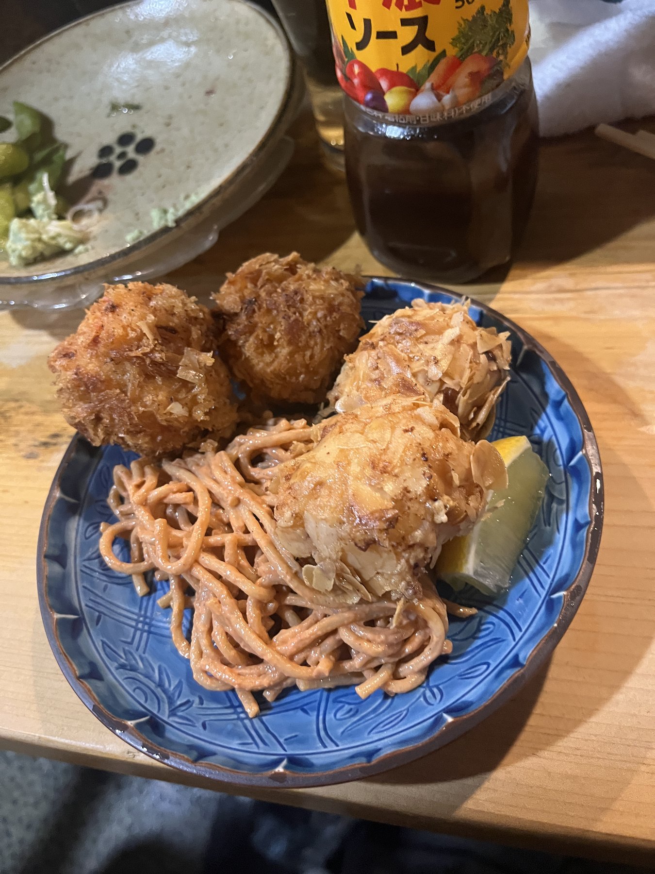 かねますの車海老カツとカニみそスパゲティー