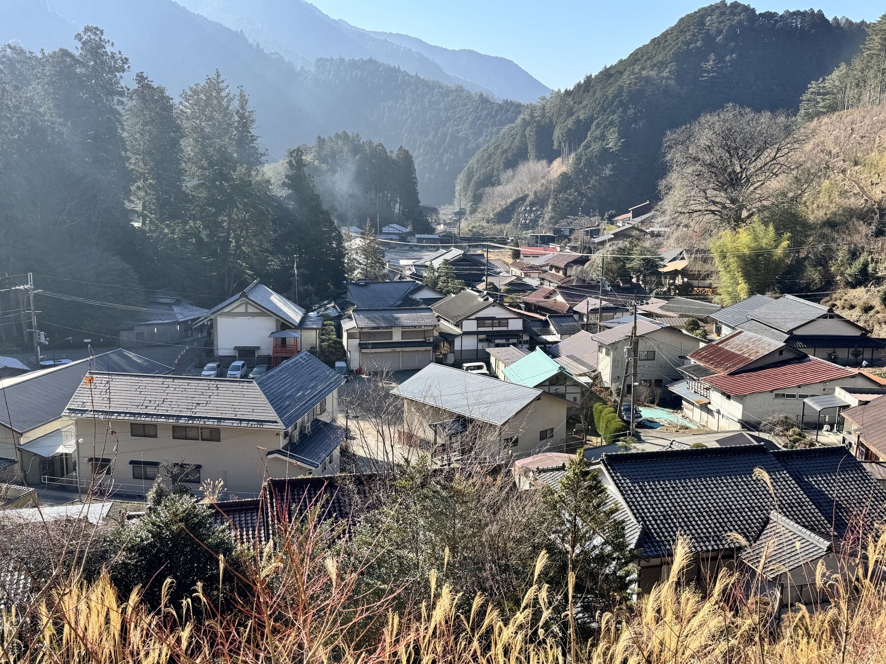 天河大辨財天社周辺の天川村の景色
