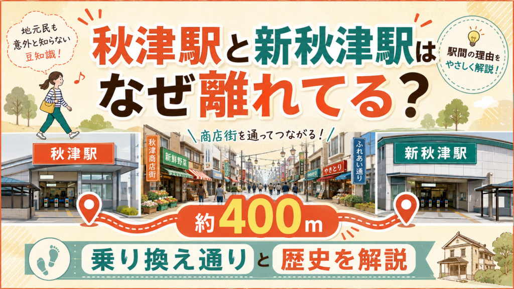 秋津駅と新秋津駅はなぜ離れてる?地元民が愛する「誘惑の乗換ストリート」と歴史の謎