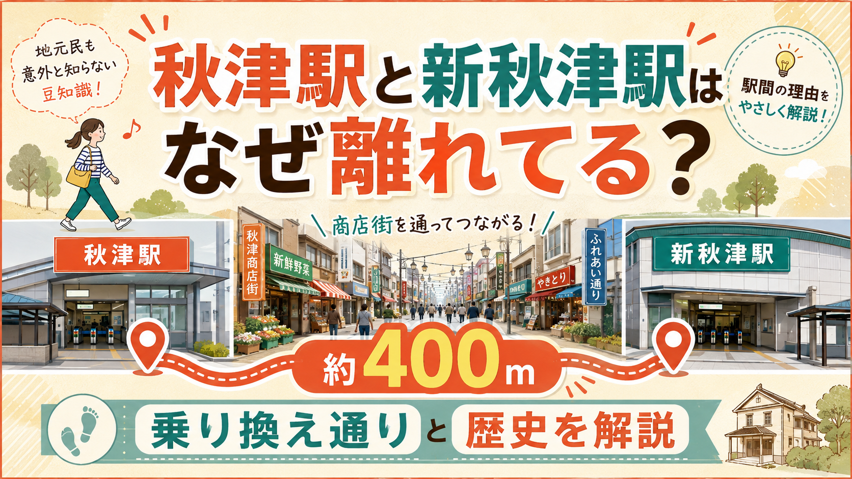 秋津駅と新秋津駅はなぜ離れてる?地元民が愛する「誘惑の乗換ストリート」と歴史の謎