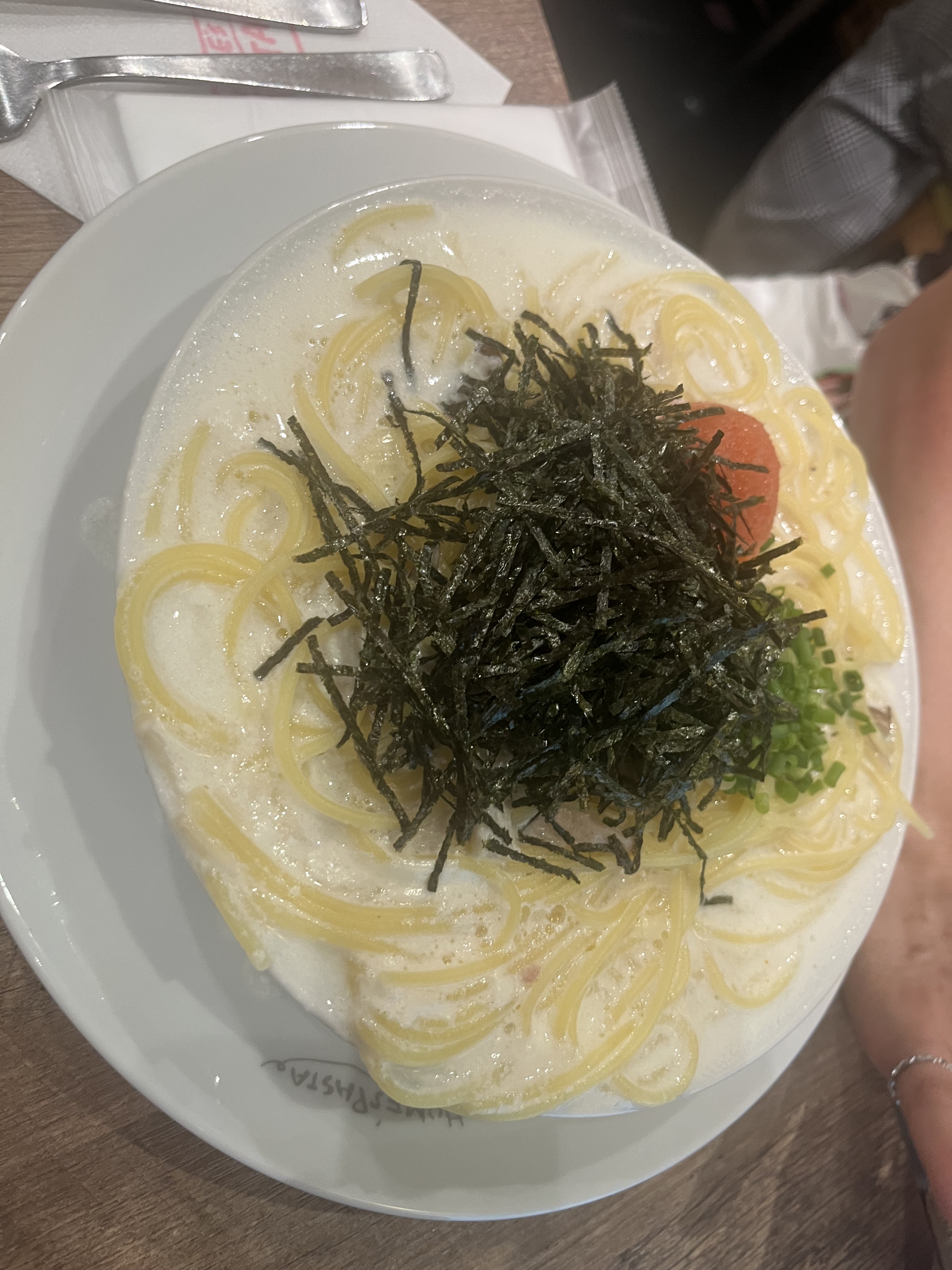 HOME'S PASTAのたらこキノコのクリームスパゲッティ