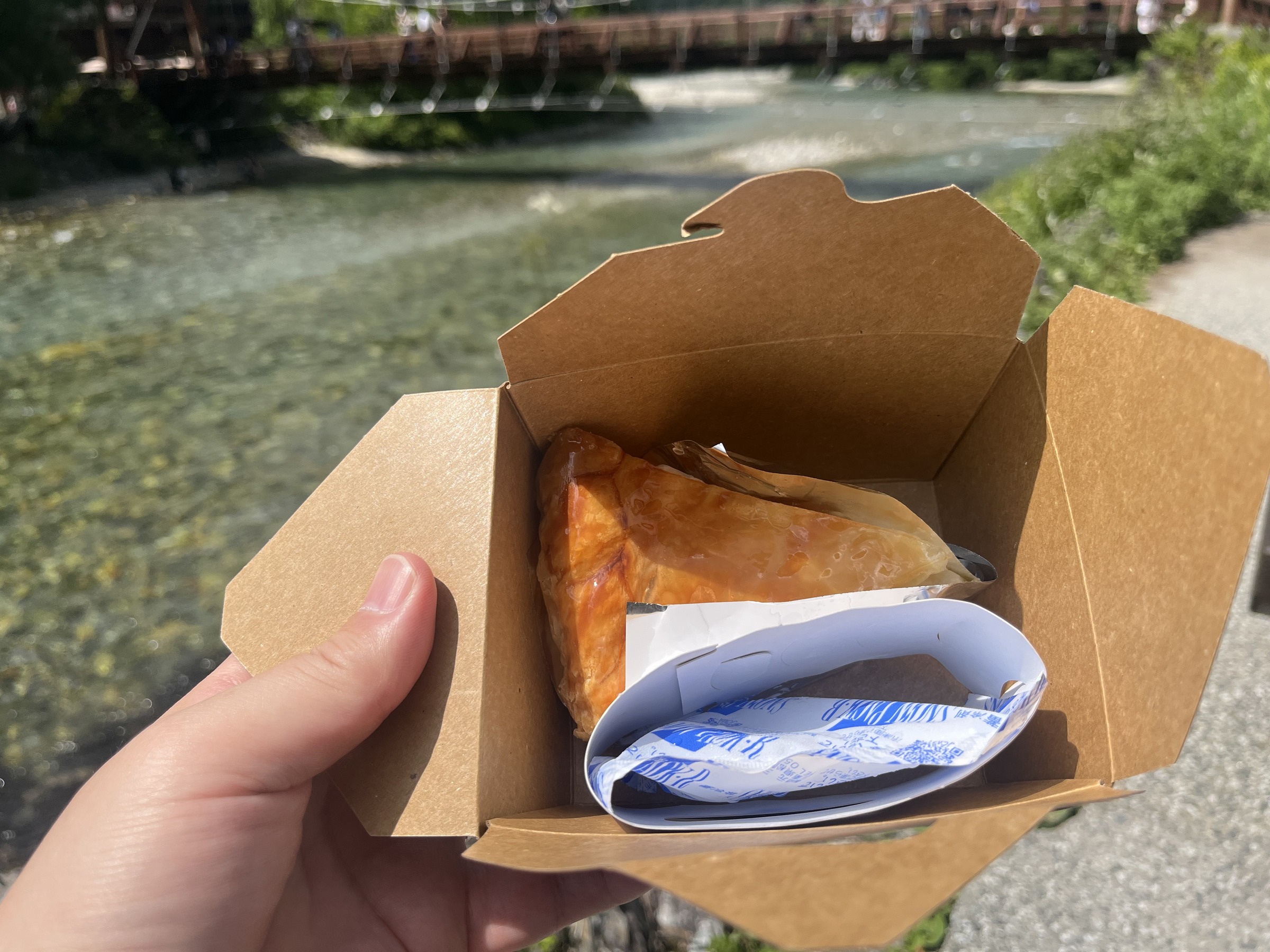 河童橋近くで食べたトワサンクのアップルパイ