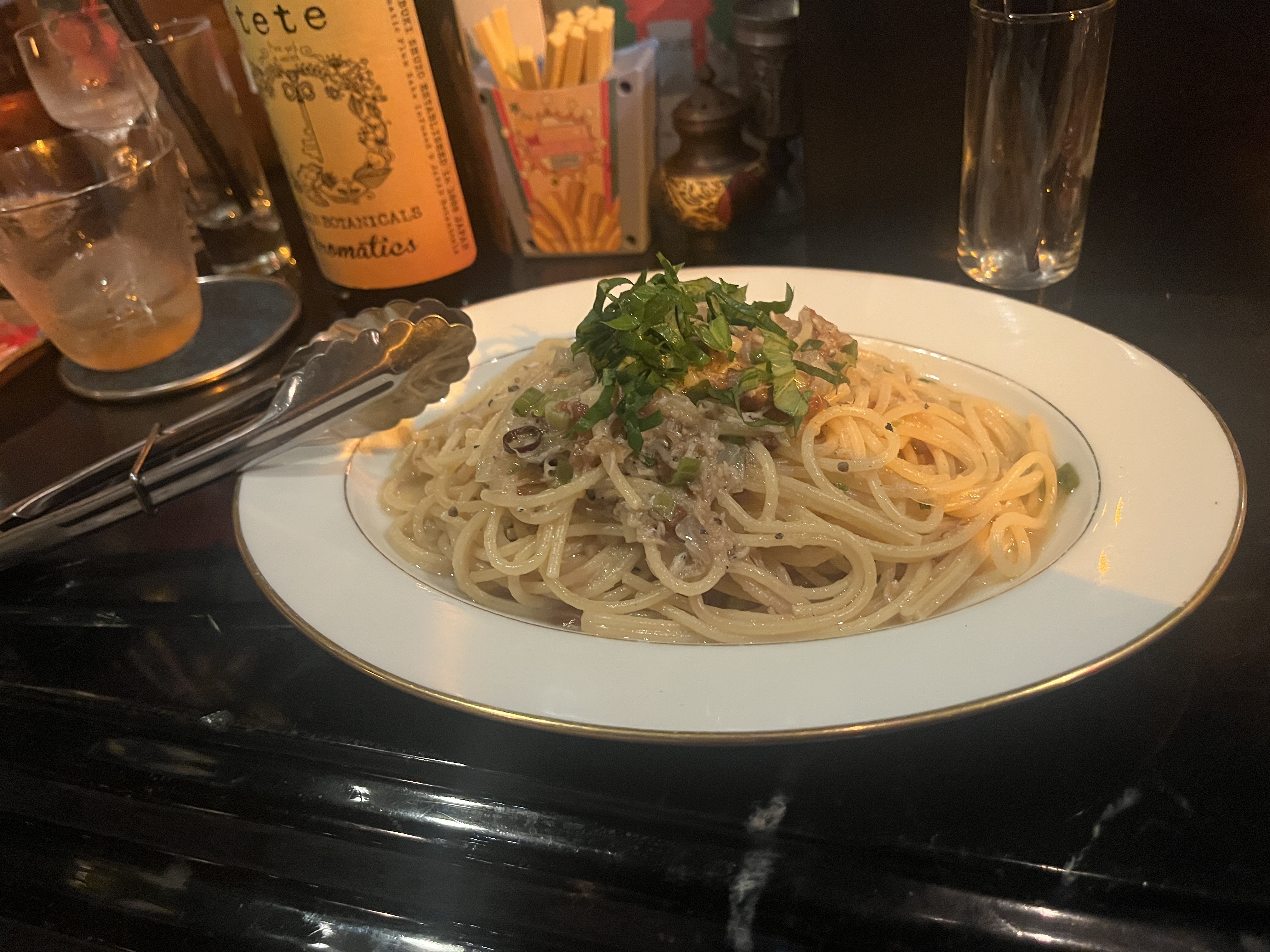東京焼酎＆梅酒Bar九で食べたこの日のパスタ