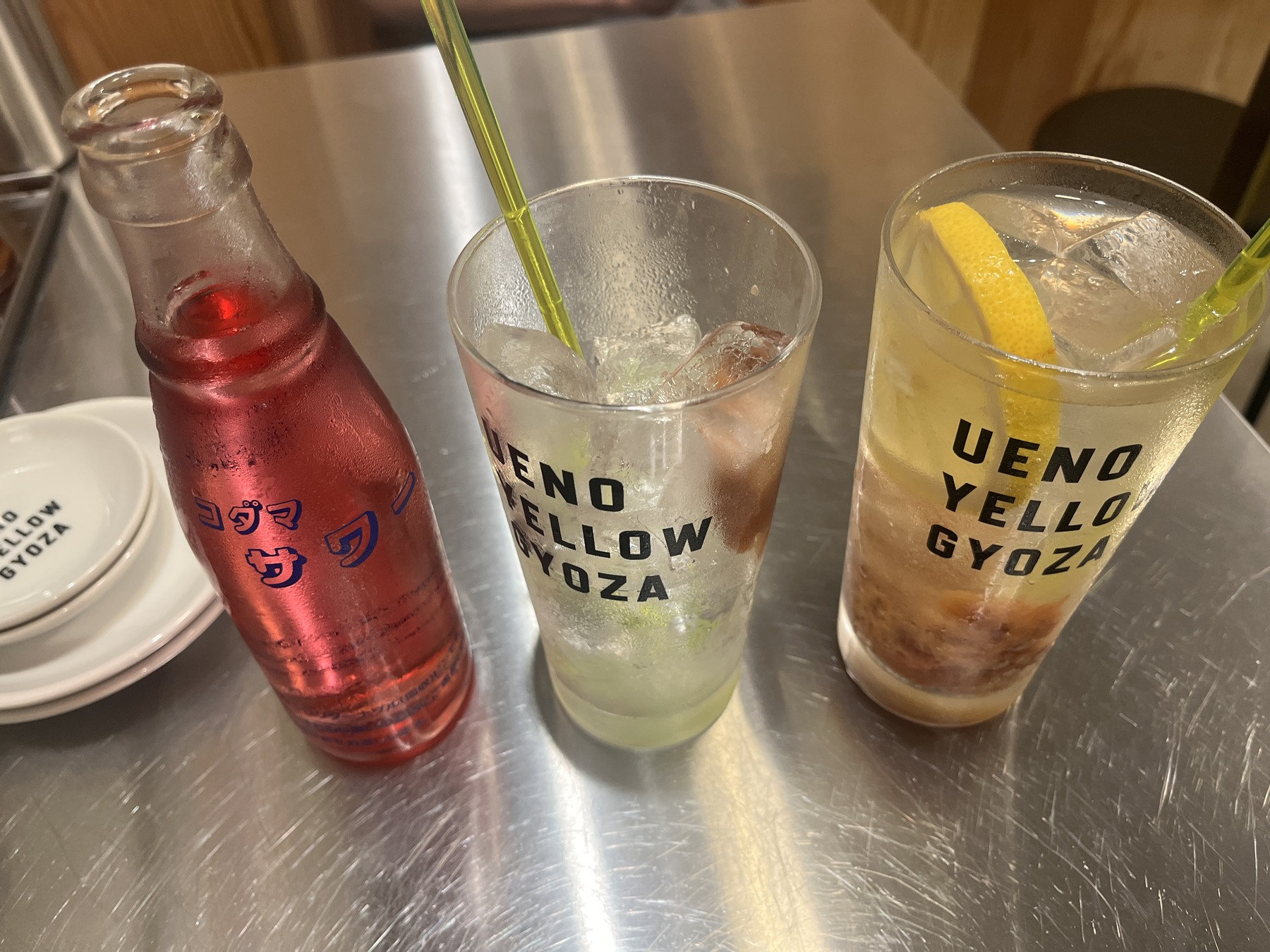 UENO YELLOW GYOZAで注文したドリンク