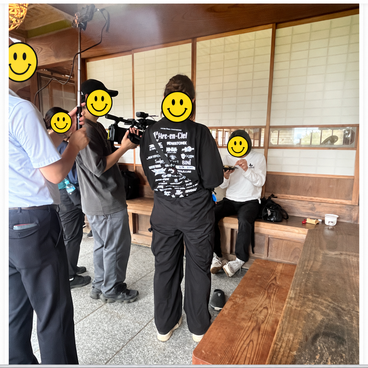 栗の収穫体験日に行われていたテレビ取材