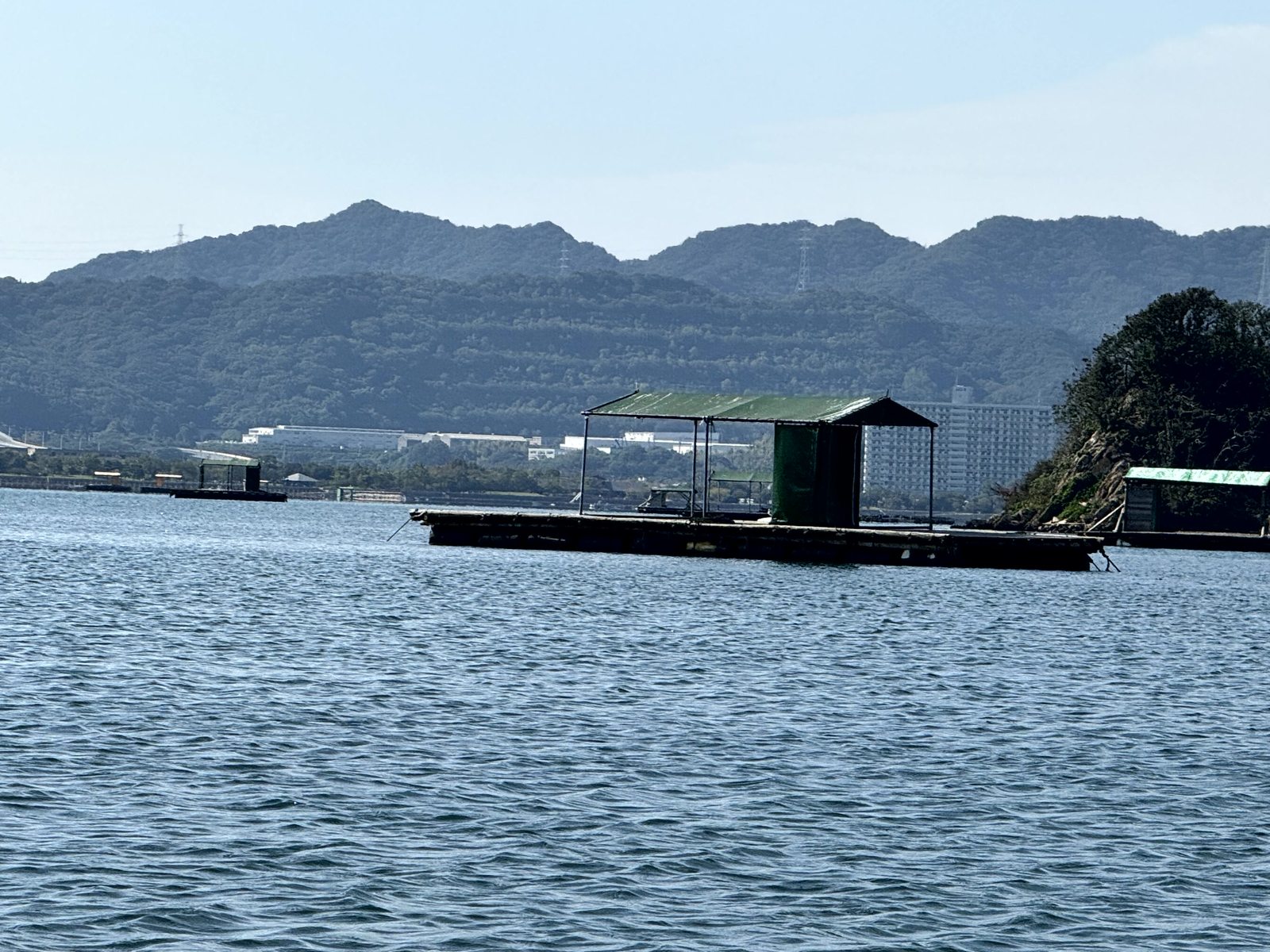 鳴門 ウチノ海に浮かぶ釣り筏